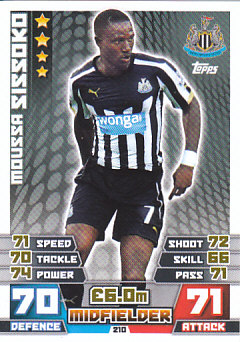 Moussa Sissoko Newcastle United 2014/15 Topps Match Attax #210
